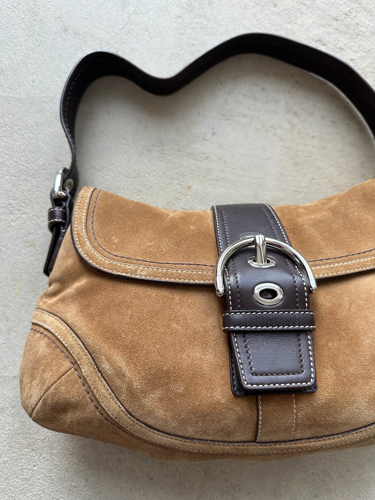 vintage y2k coach tan suede soho shoulder bag 2