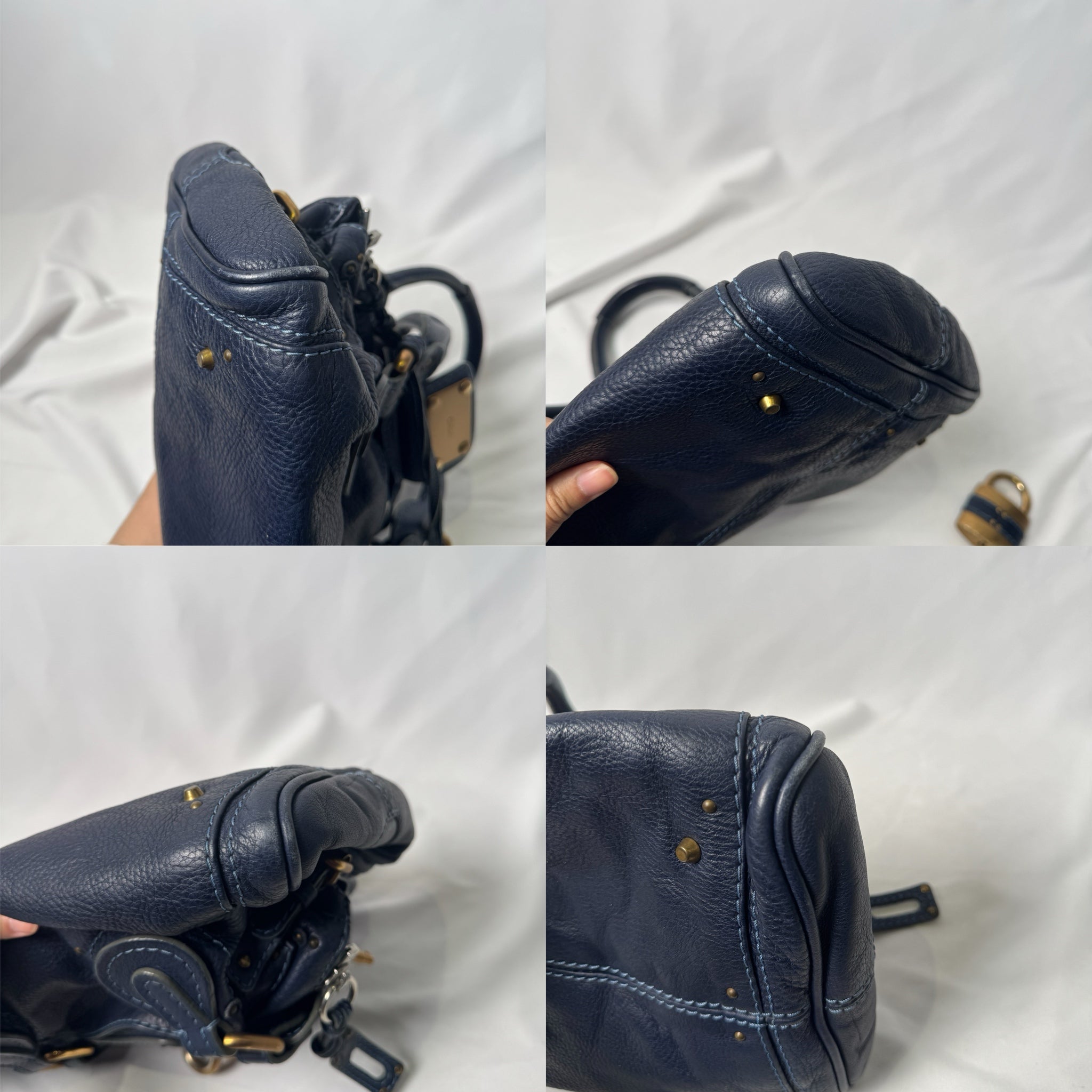 🔥 Pre-owned CHLOÉ 2005 navy paddington 🔥