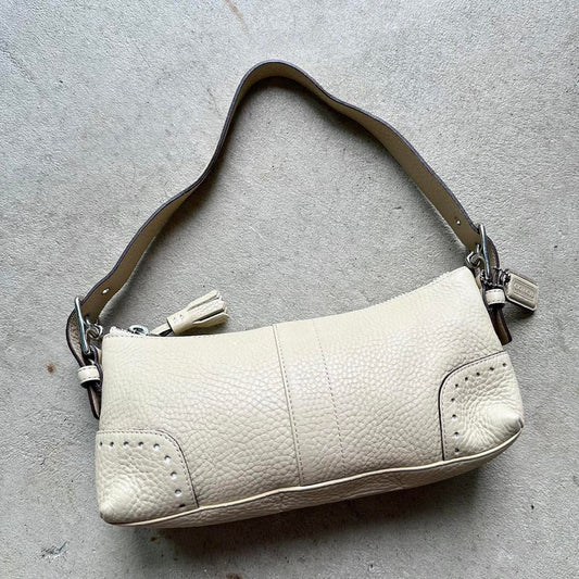 vintage y2k coach tan leather baguette shoulder bag 2