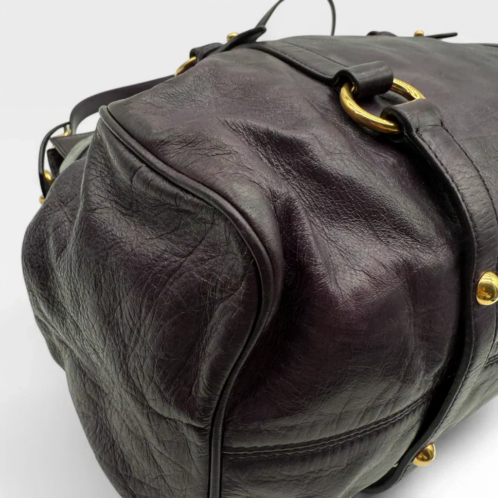 🔥 Pre-owned Miu Miu handbag Vitello Satchel purple 🔥