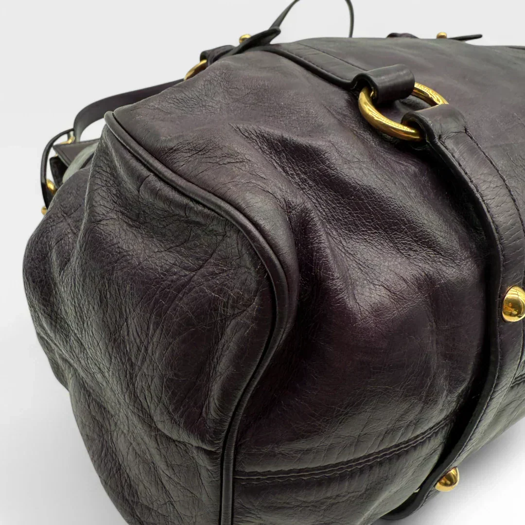 🔥 Pre-owned Miu Miu handbag Vitello Satchel purple 🔥