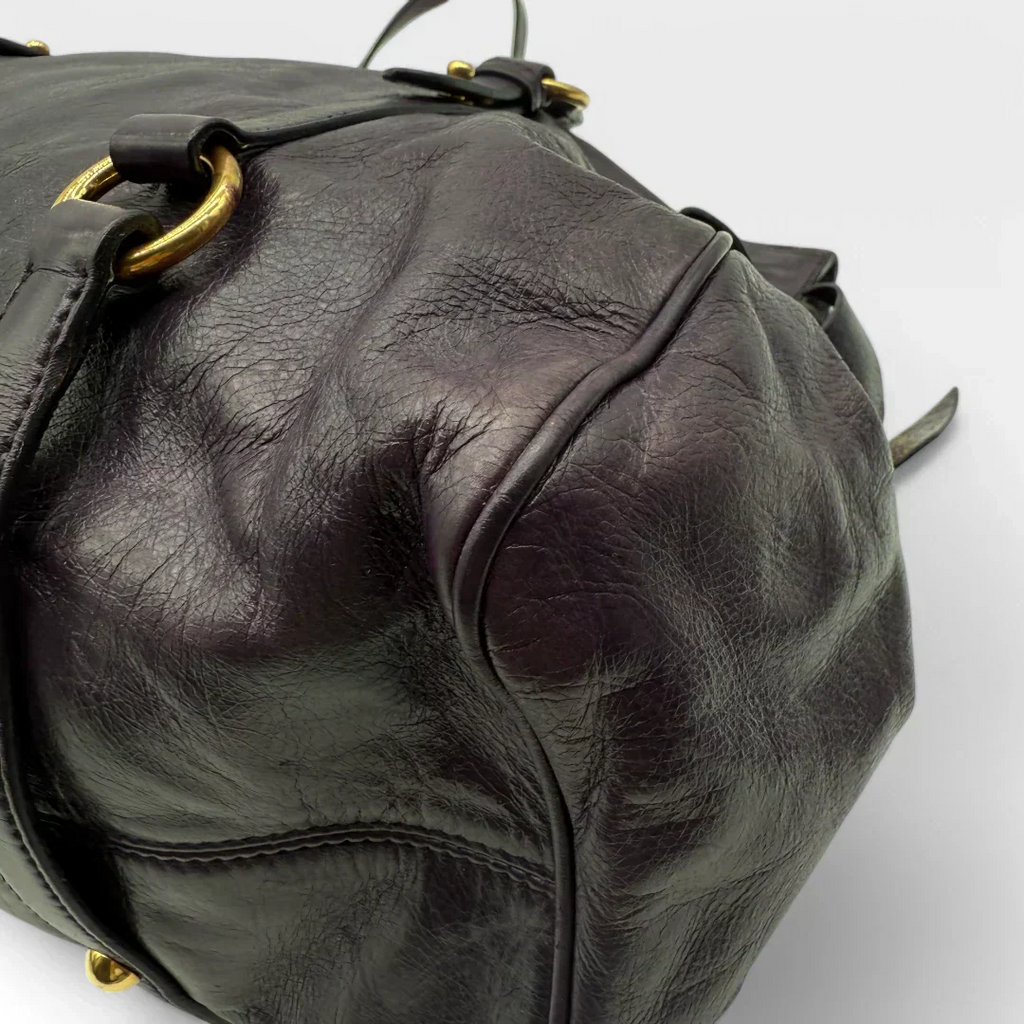 🔥 Pre-owned Miu Miu handbag Vitello Satchel purple 🔥