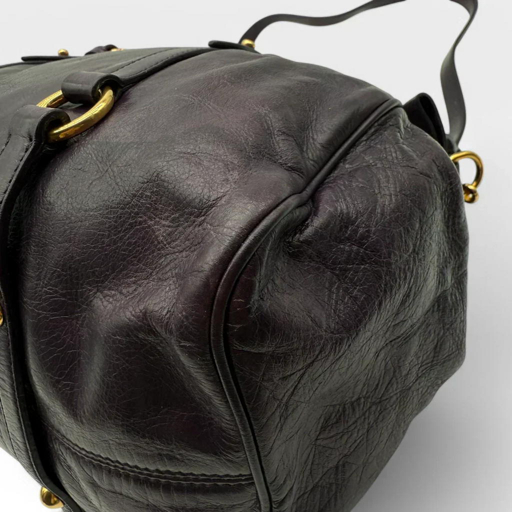 🔥 Pre-owned Miu Miu handbag Vitello Satchel purple 🔥