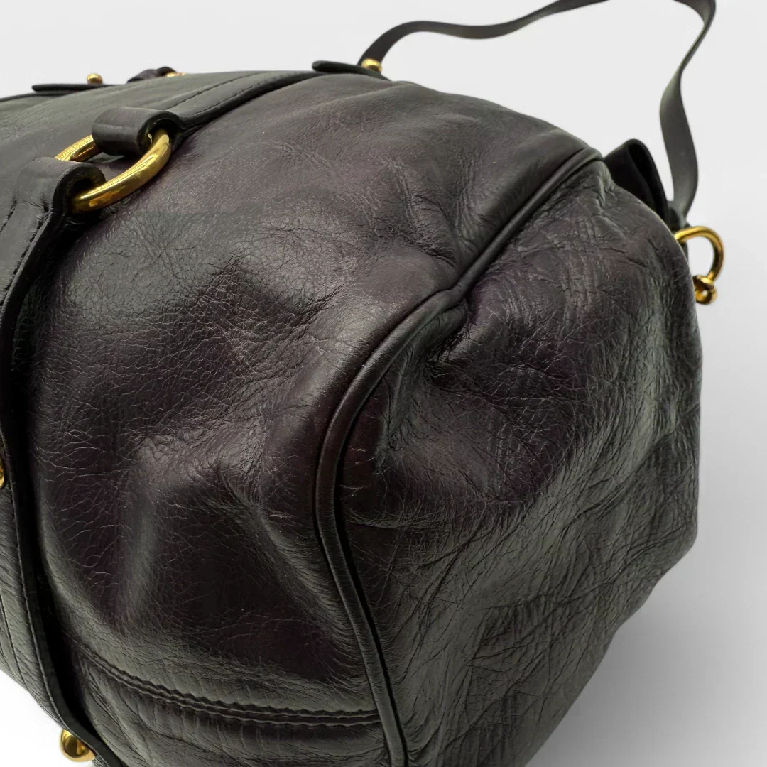 🔥 Pre-owned Miu Miu handbag Vitello Satchel purple 🔥