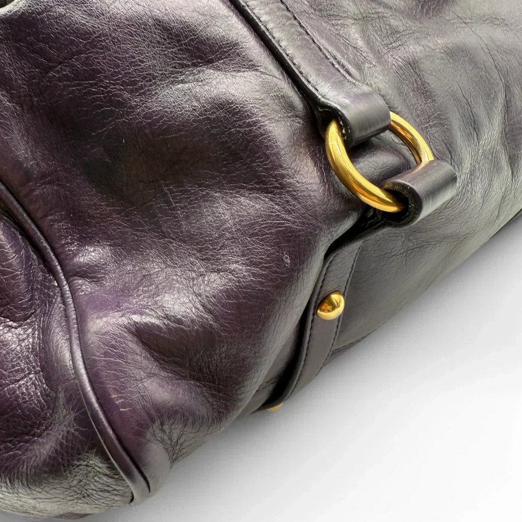 🔥 Pre-owned Miu Miu handbag Vitello Satchel purple 🔥