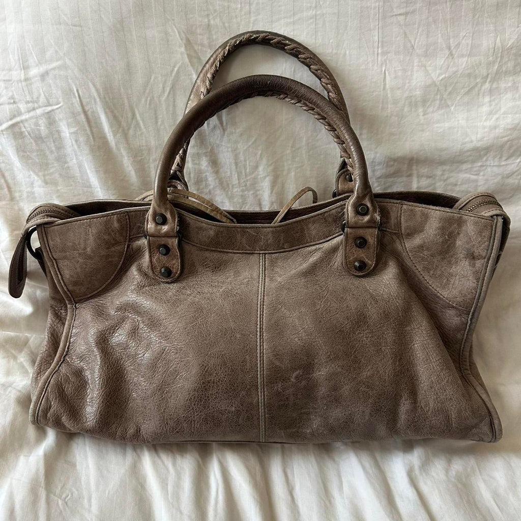 Authentic Balenciaga Part Time City Bag – Cool-Tone Brown