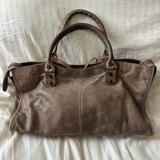 Authentic Balenciaga Part Time City Bag – Cool-Tone Brown