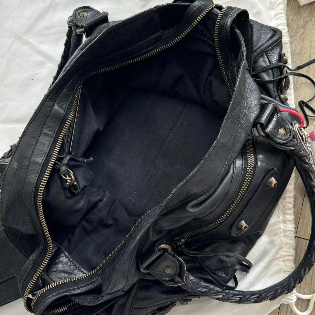 Vintage Balenciaga City Bag – Black Distressed Leather