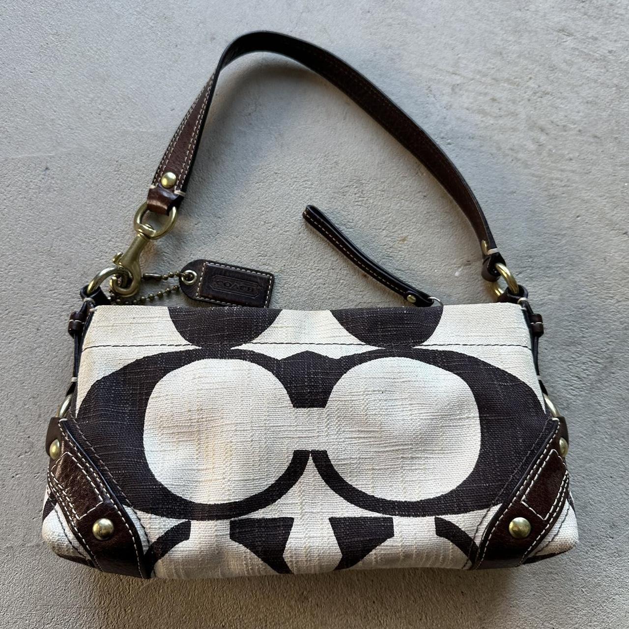 vintage y2k coach white brown shoulder bag 4