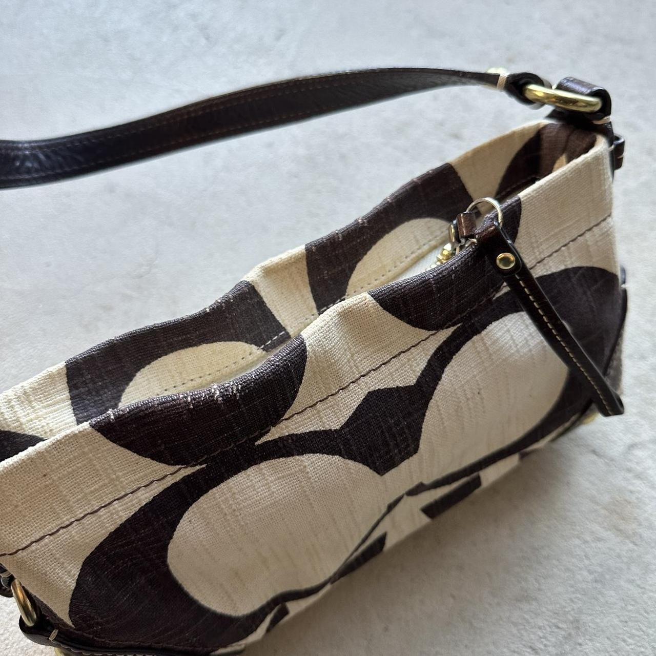 vintage y2k coach white brown shoulder bag 4