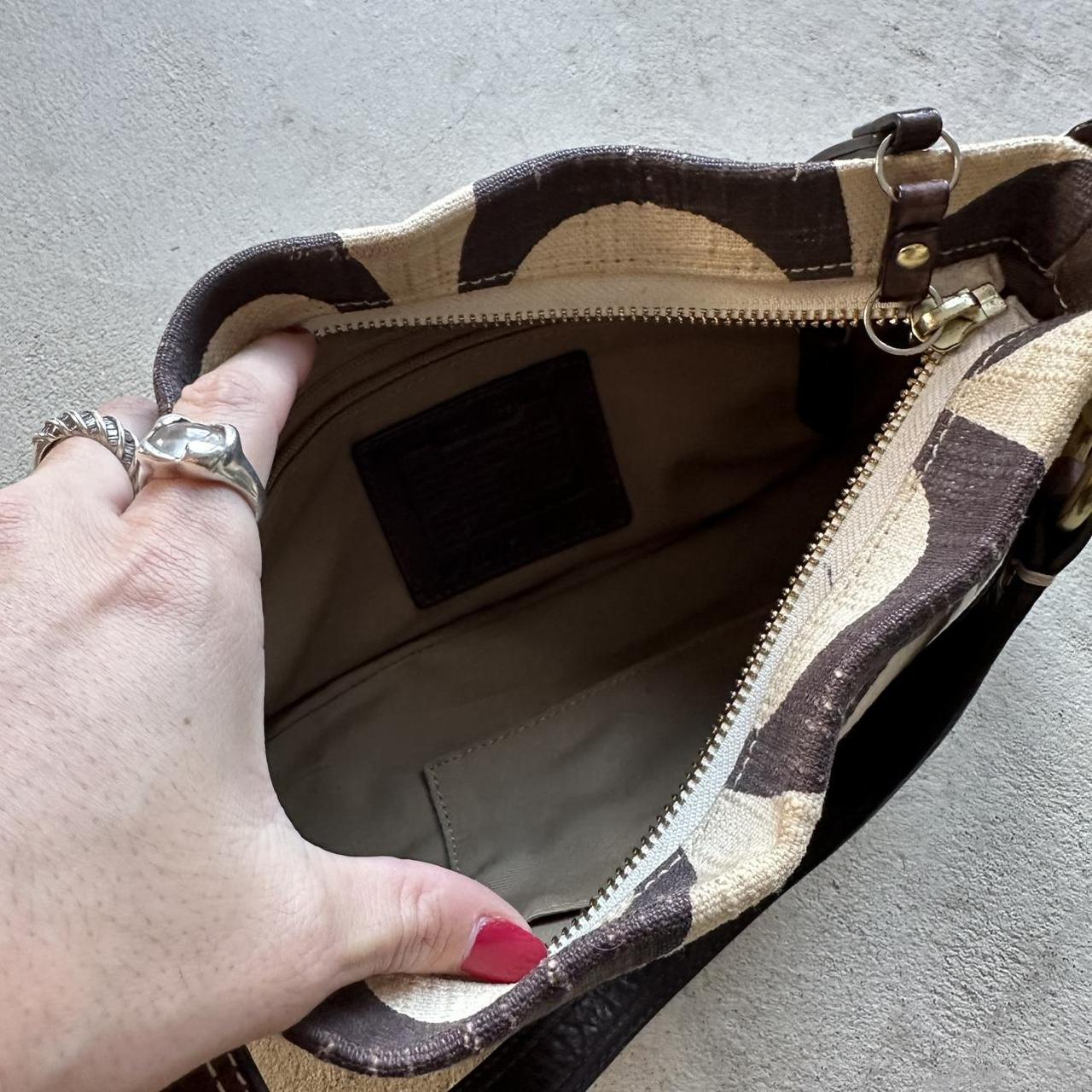 vintage y2k coach white brown shoulder bag 4