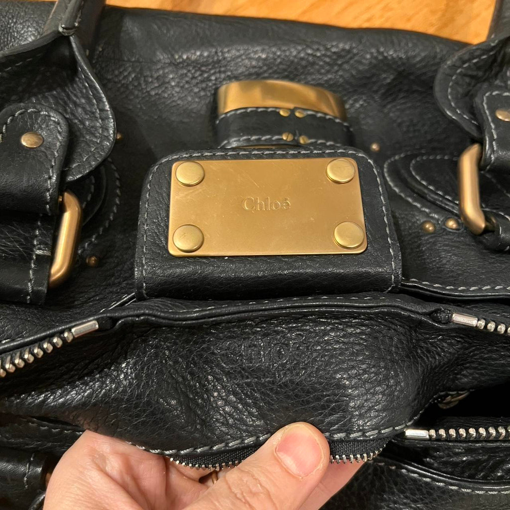 Authentic Vintage 90s Chloé Paddington Bag – Black Leather