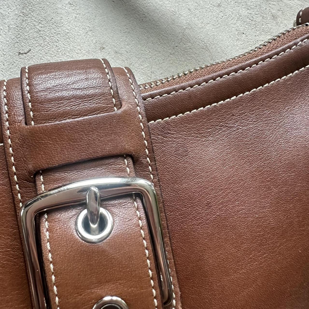 vintage y2k coach caramel brown leather mini hampton crossbody bag