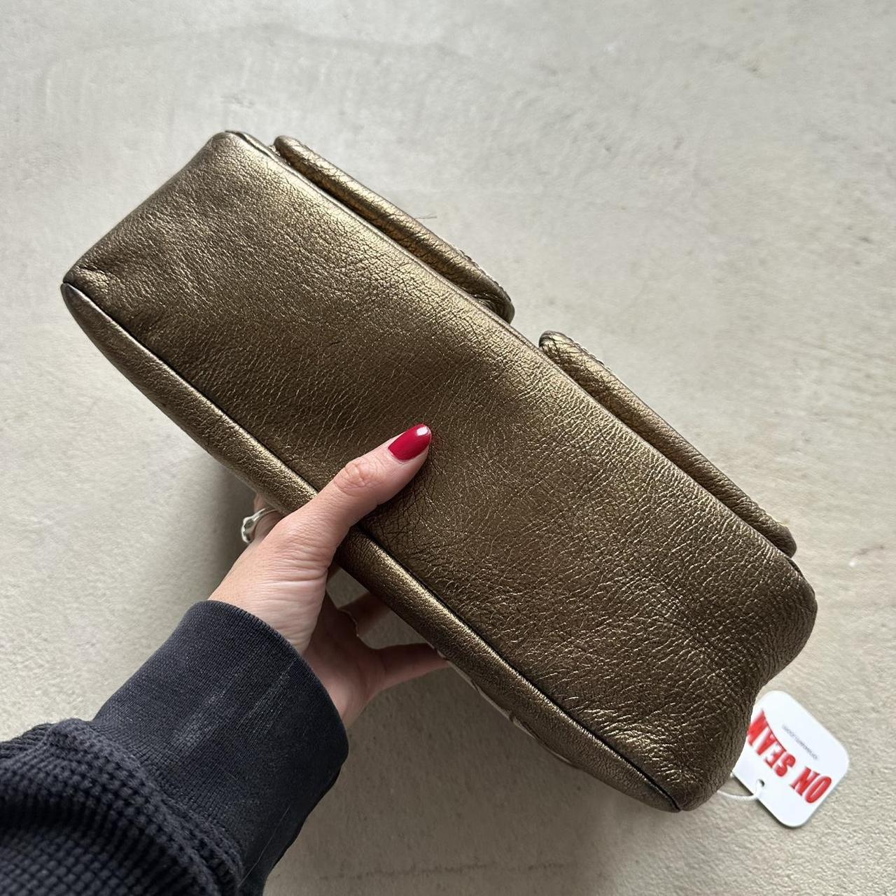 vintage y2k coach tan metallic shoulder bag