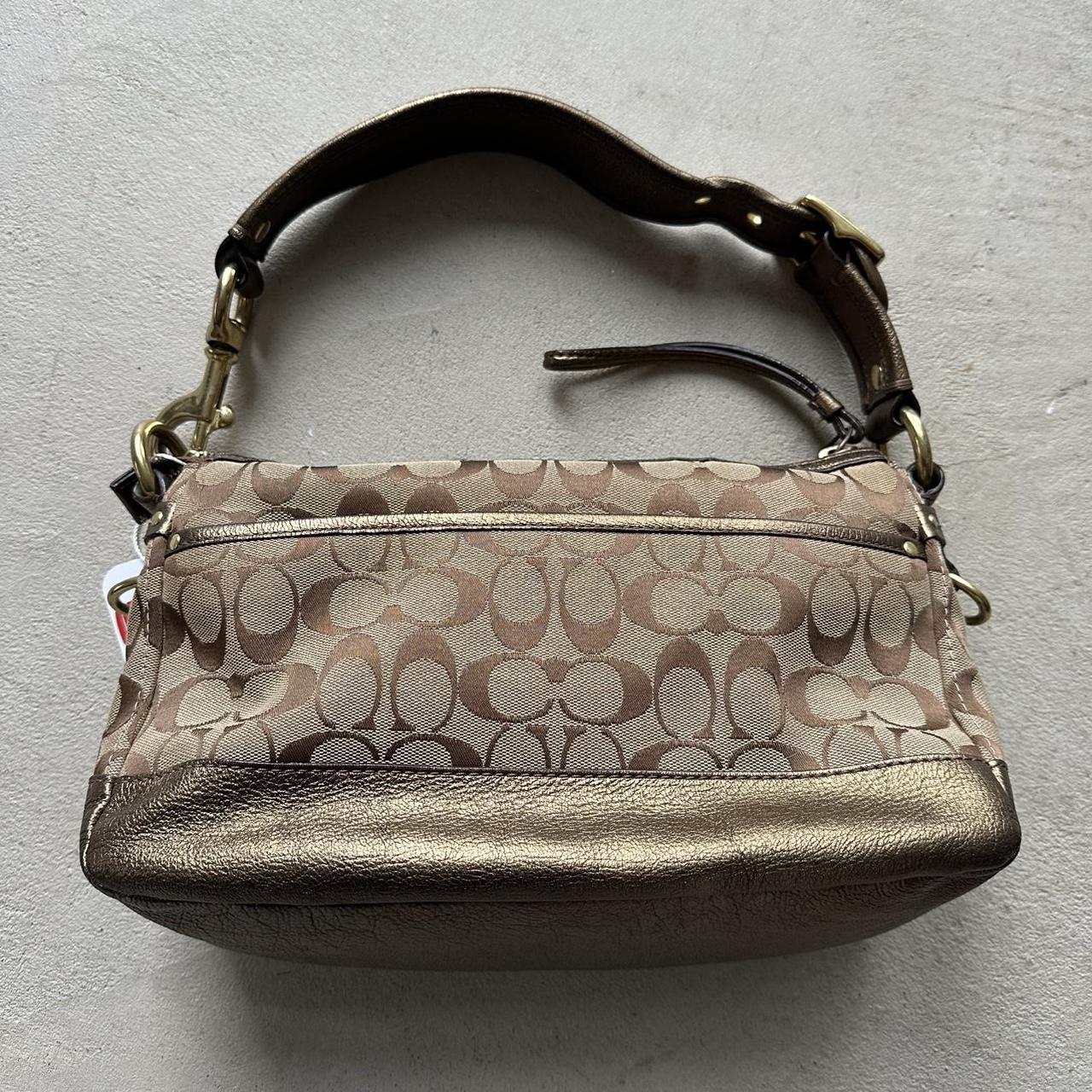 vintage y2k coach tan metallic shoulder bag