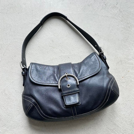 vintage y2k coach black leather soho shoulder bag 20