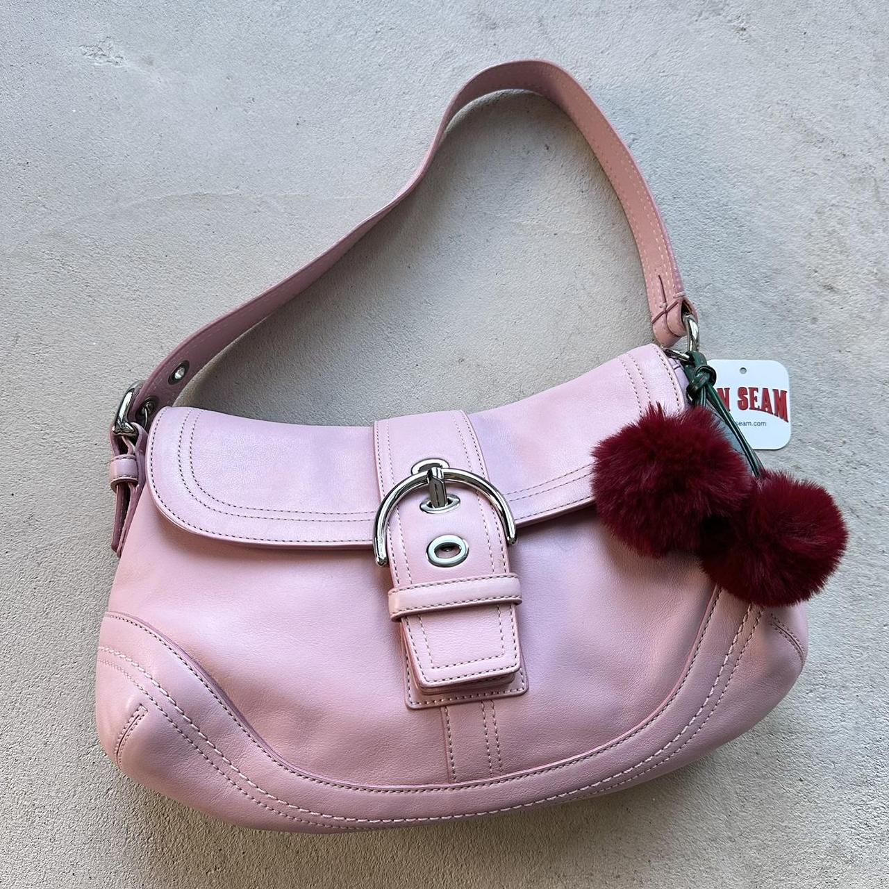 rare vintage y2k coach pink leather soho shoulder bag