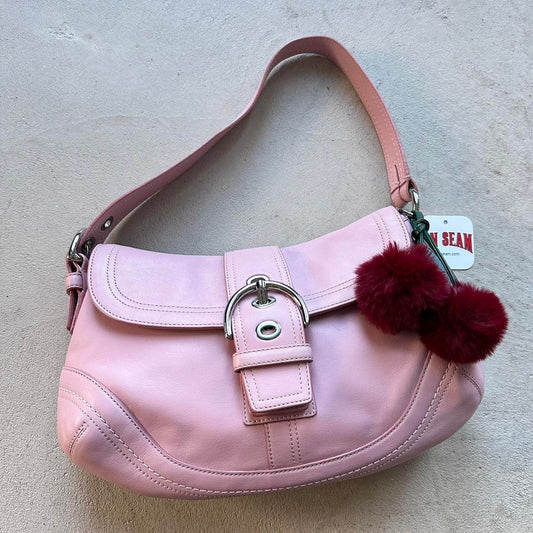rare vintage y2k coach pink leather soho shoulder bag