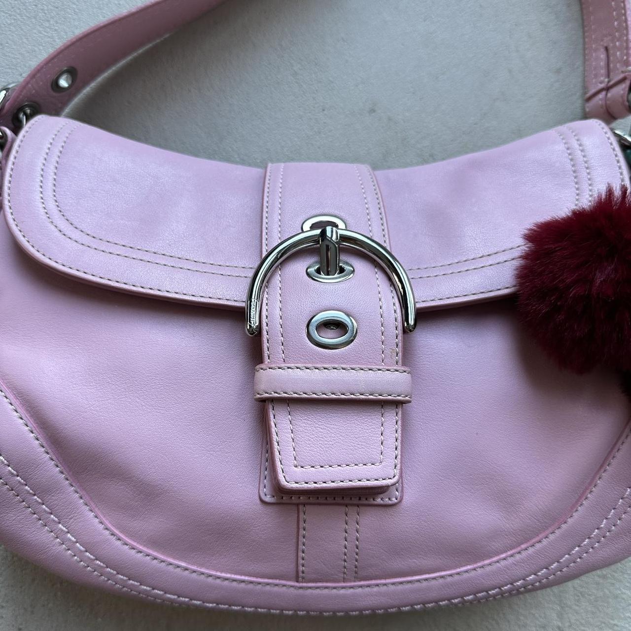 rare vintage y2k coach pink leather soho shoulder bag