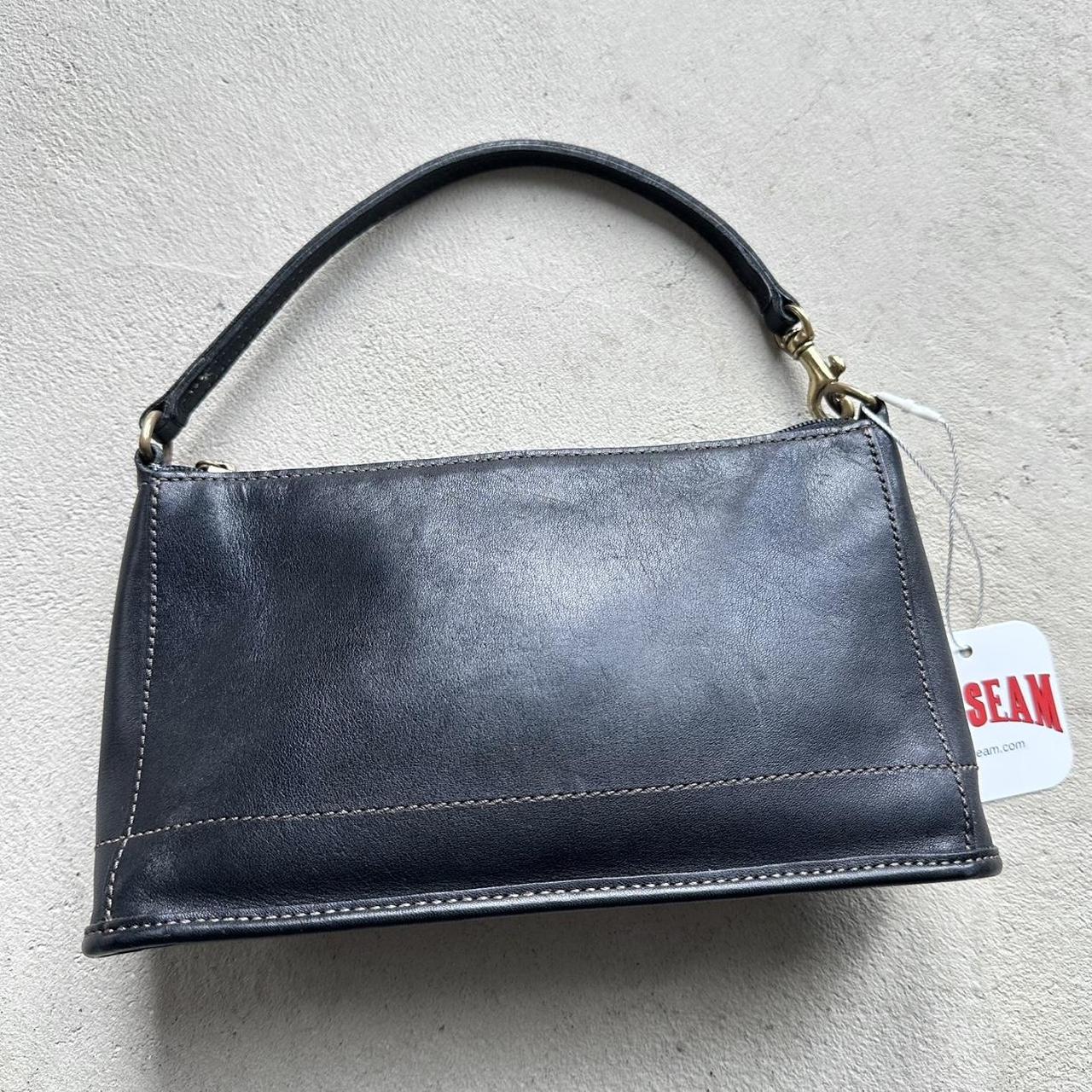 vintage y2k coach black leather demi style shoulder bag