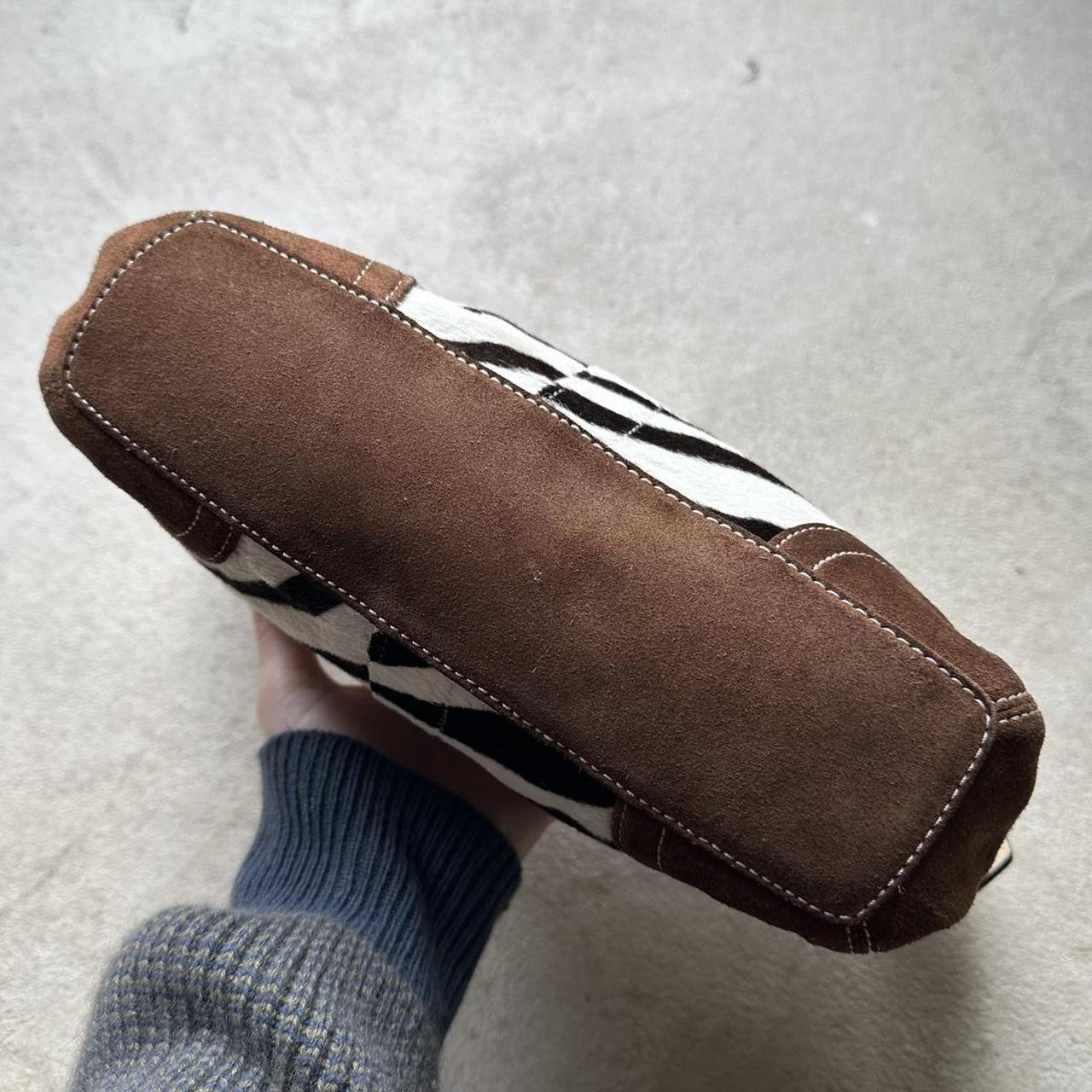 rare vintage y2k coach zebra print pony hair shoulder bag