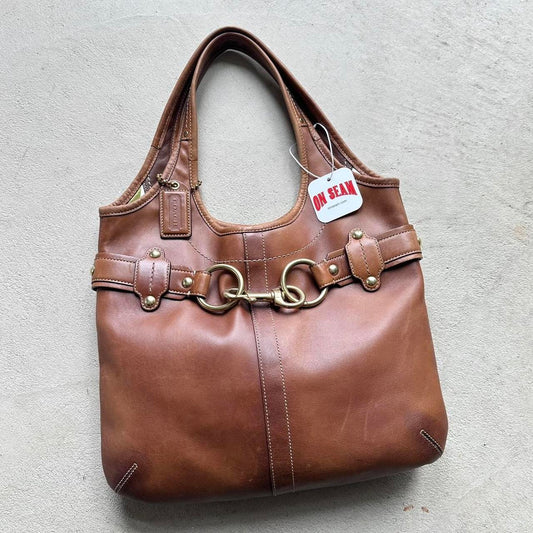 vintage y2k coach brown leather shoulder bag 6