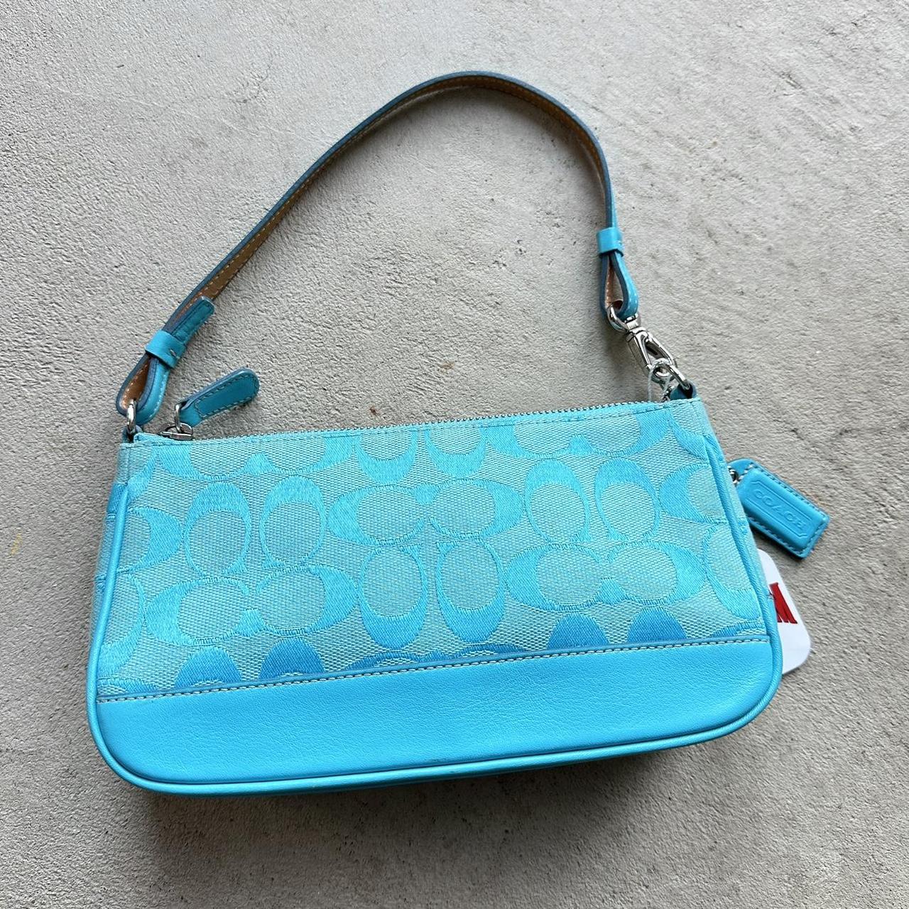 rare vintage y2k coach neon blue demi shoulder bag