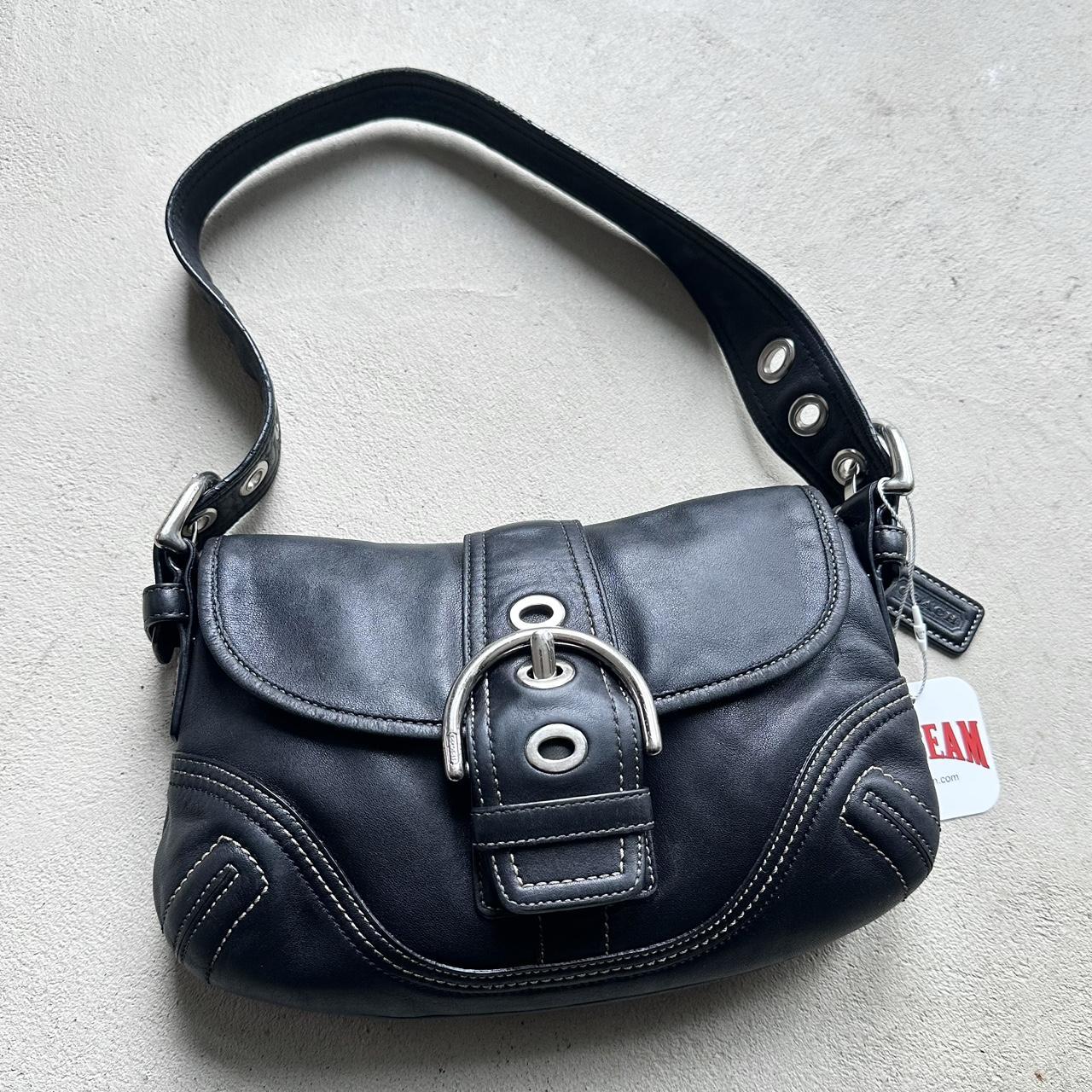 vintage y2k coach black mini soho leather shoulder bag 30