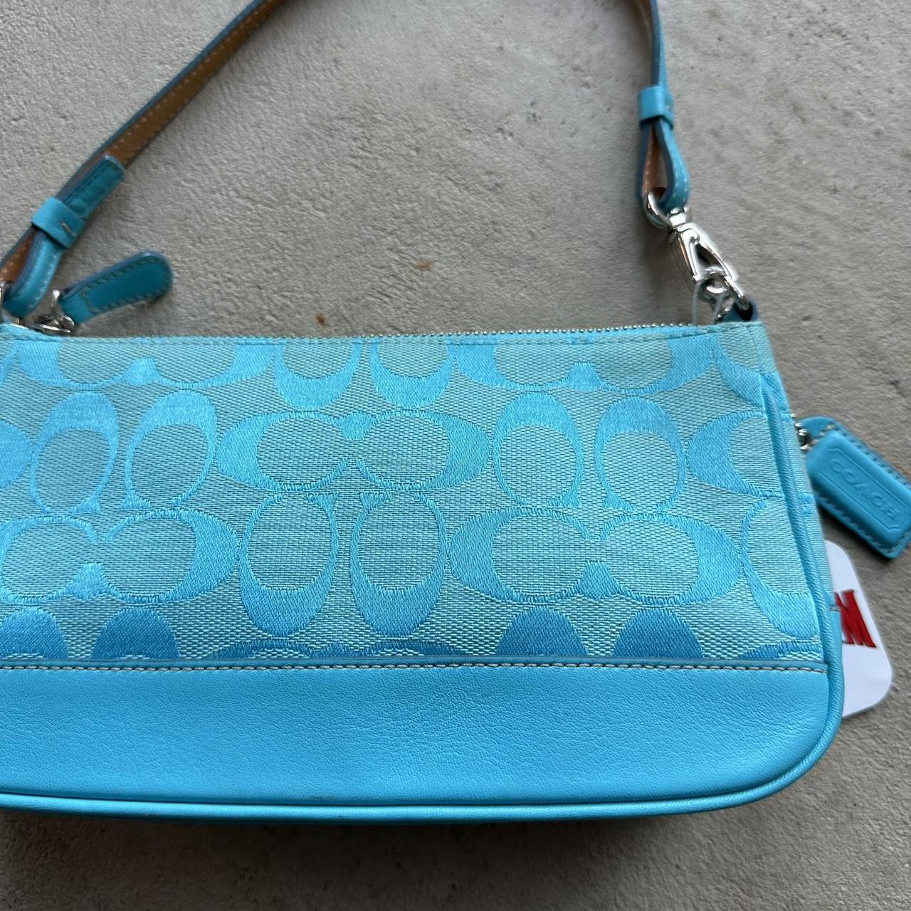 rare vintage y2k coach neon blue demi shoulder bag