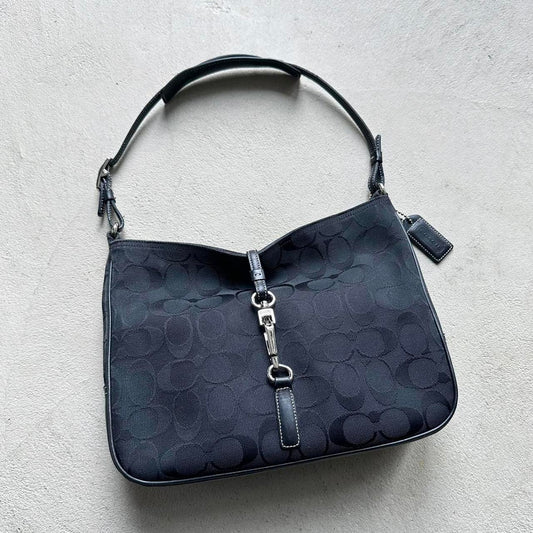vintage y2k coach black canvas shoulder bag 1