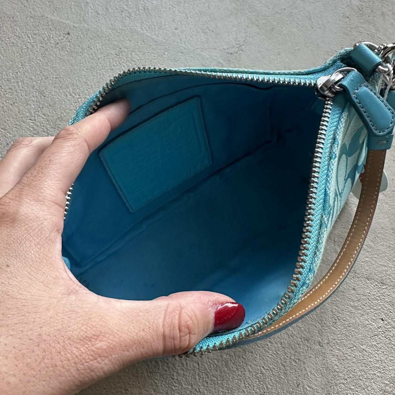 rare vintage y2k coach neon blue demi shoulder bag