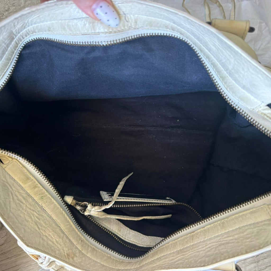 Authentic Balenciaga City Bag – White Lambskin