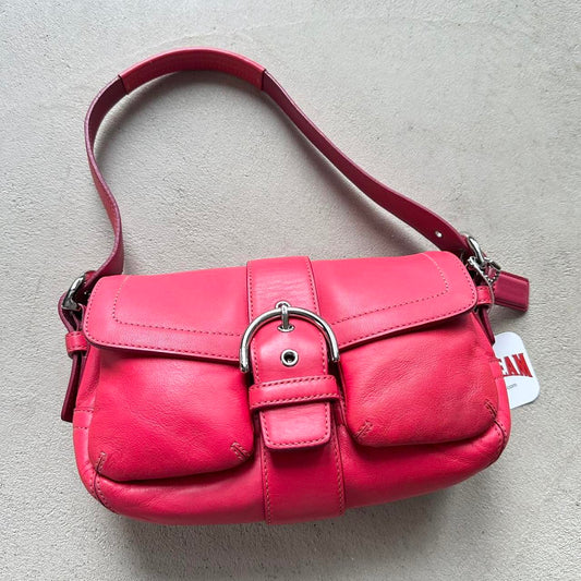 vintage y2k coach red mini leather square soho shoulder bag 1