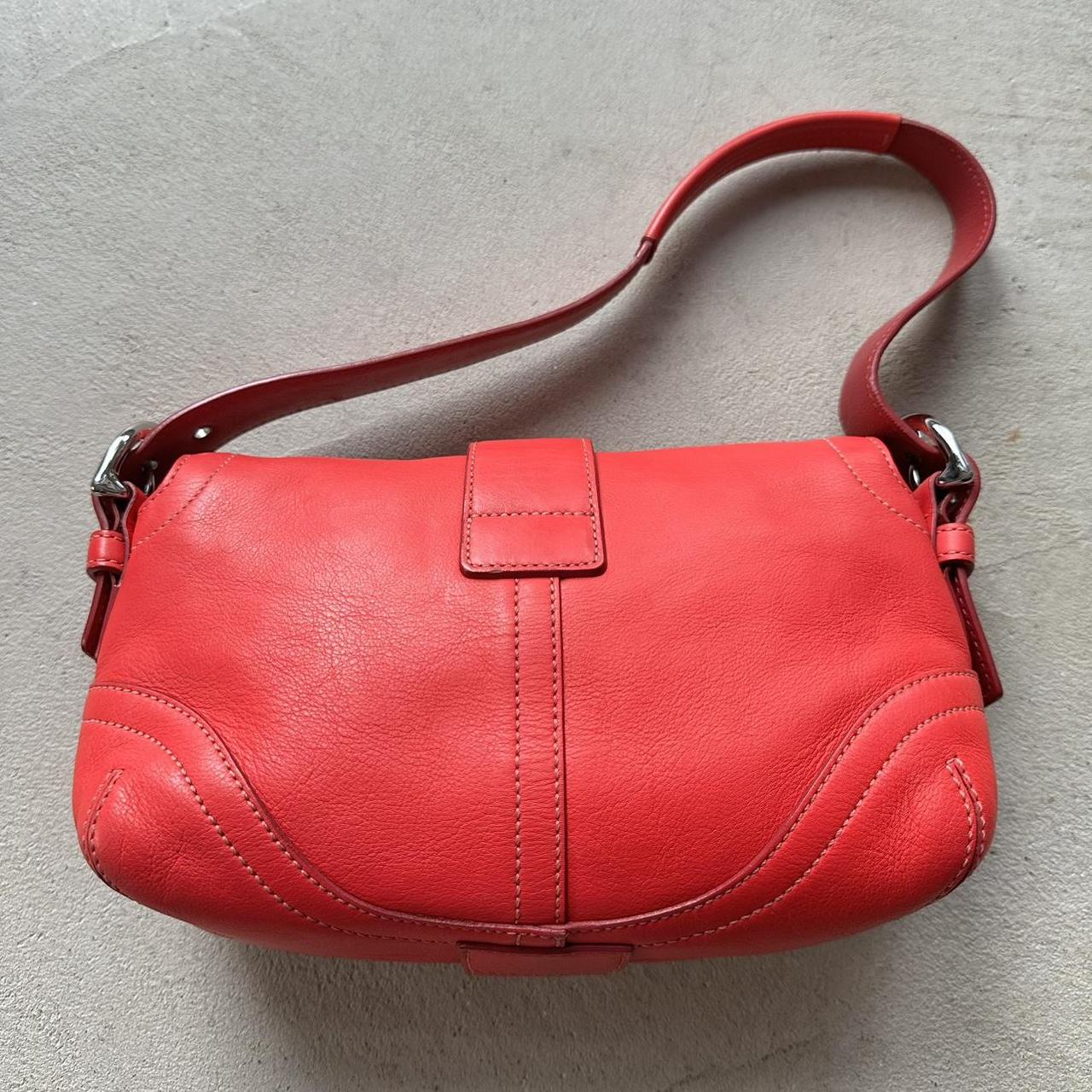 vintage y2k coach red mini leather square soho shoulder bag 1