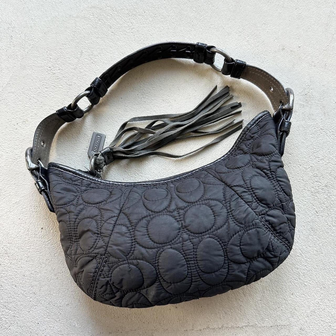 vintage y2k coach quilted black hobo shoulder bag 4