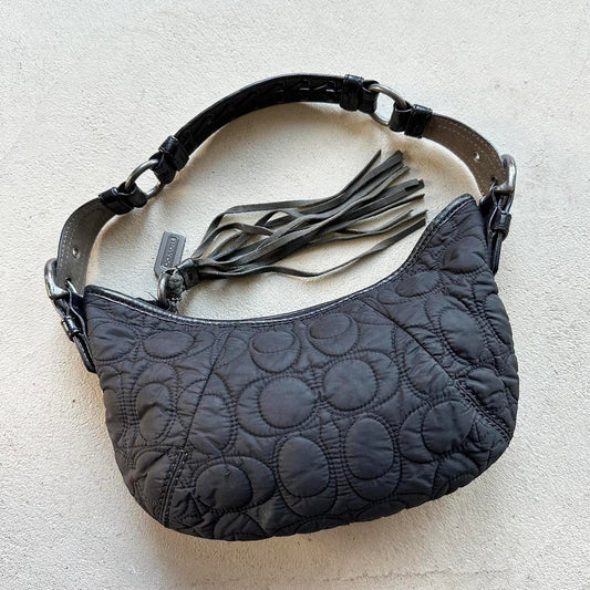 vintage y2k coach quilted black hobo shoulder bag 4