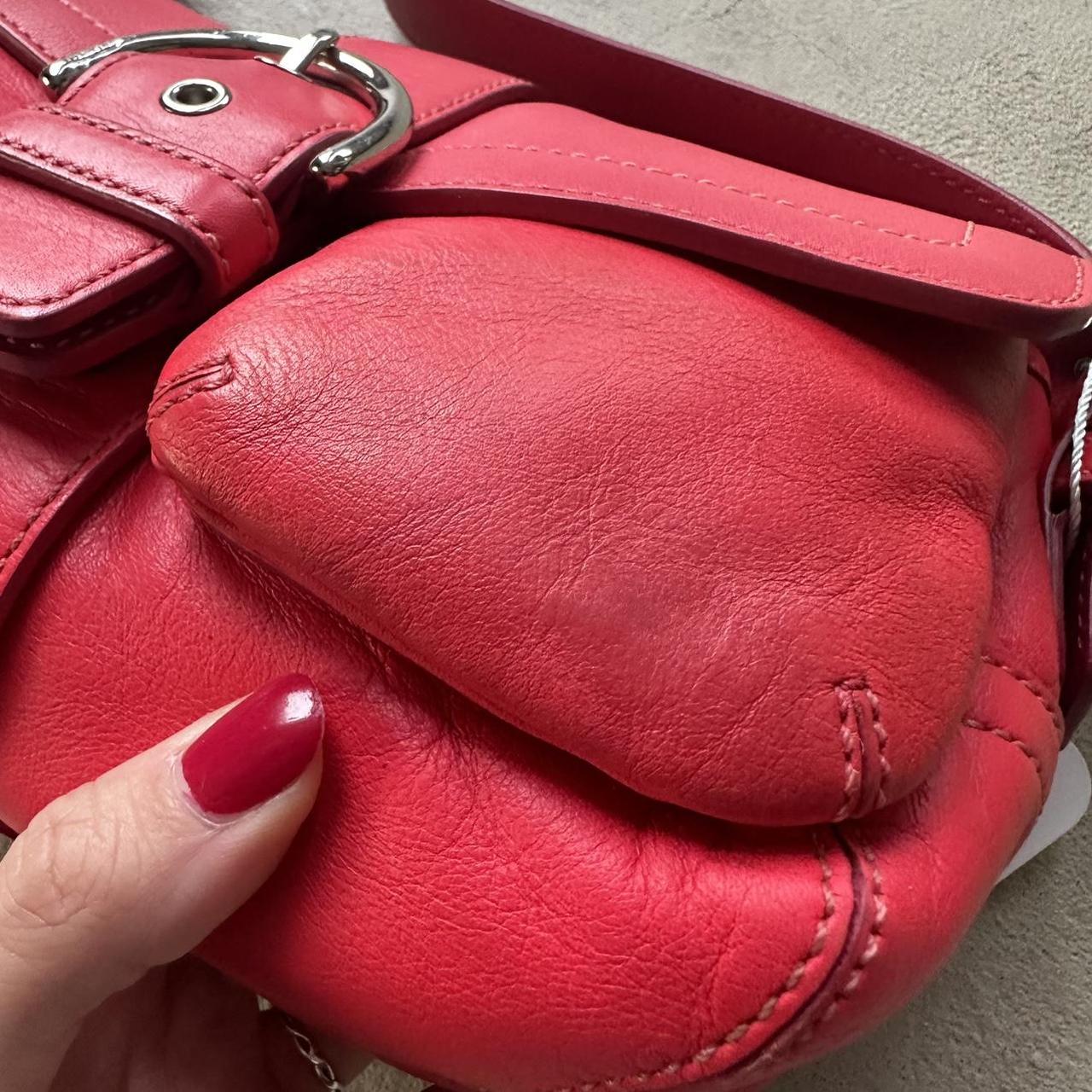 vintage y2k coach red mini leather square soho shoulder bag 1