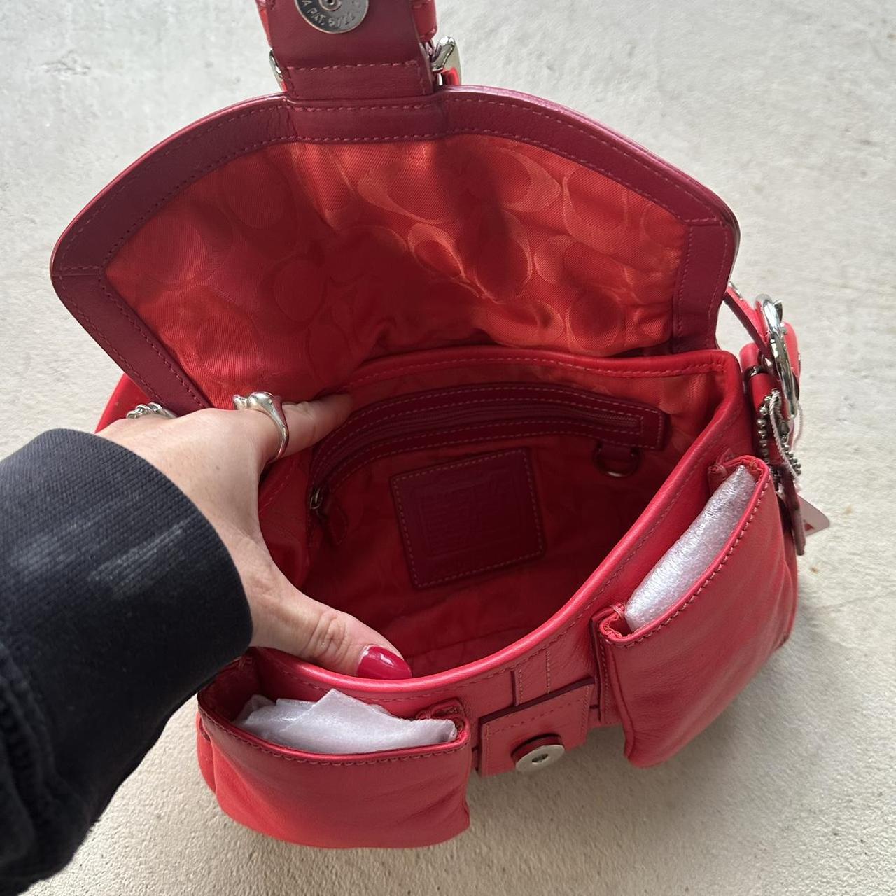 vintage y2k coach red mini leather square soho shoulder bag 1