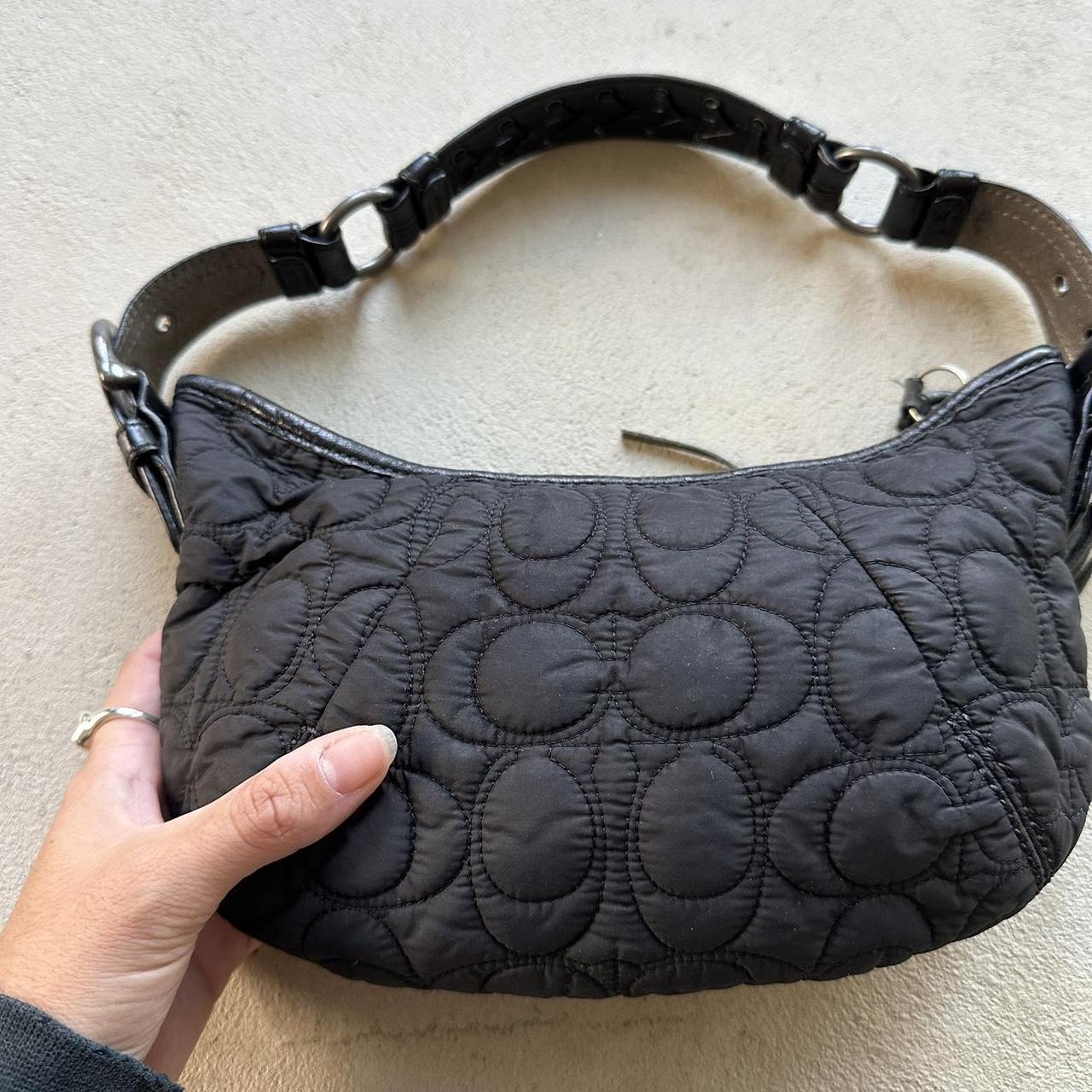 vintage y2k coach quilted black hobo shoulder bag 4