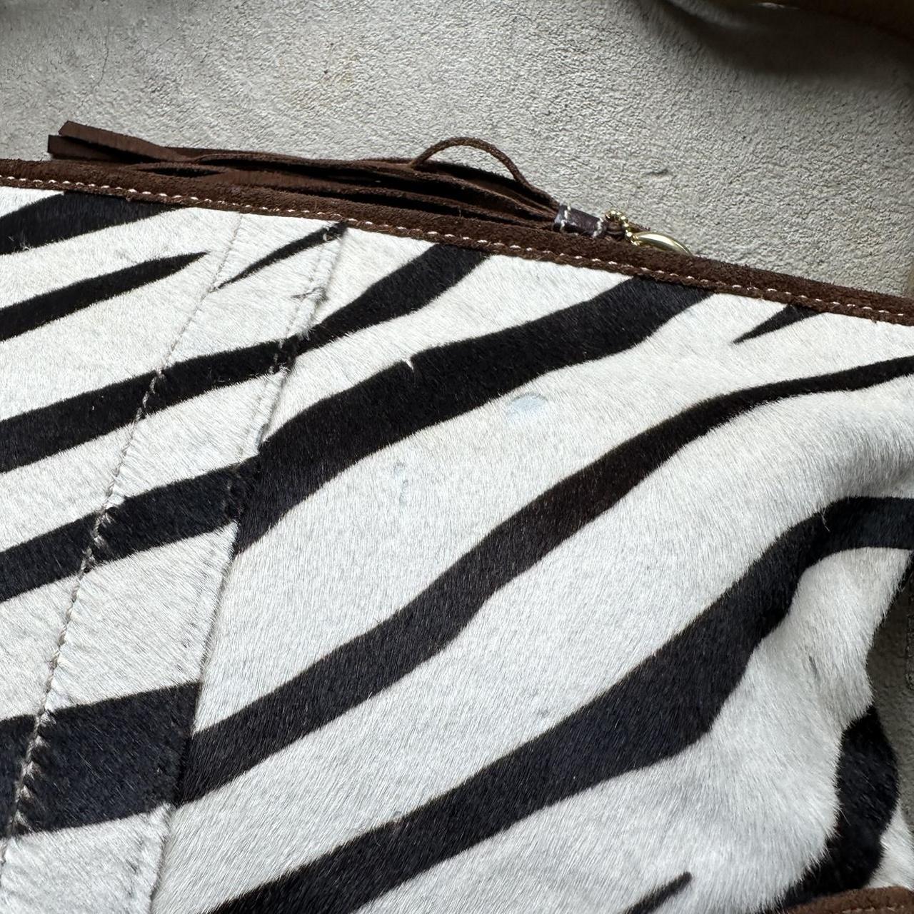 rare vintage y2k coach zebra print pony hair shoulder bag