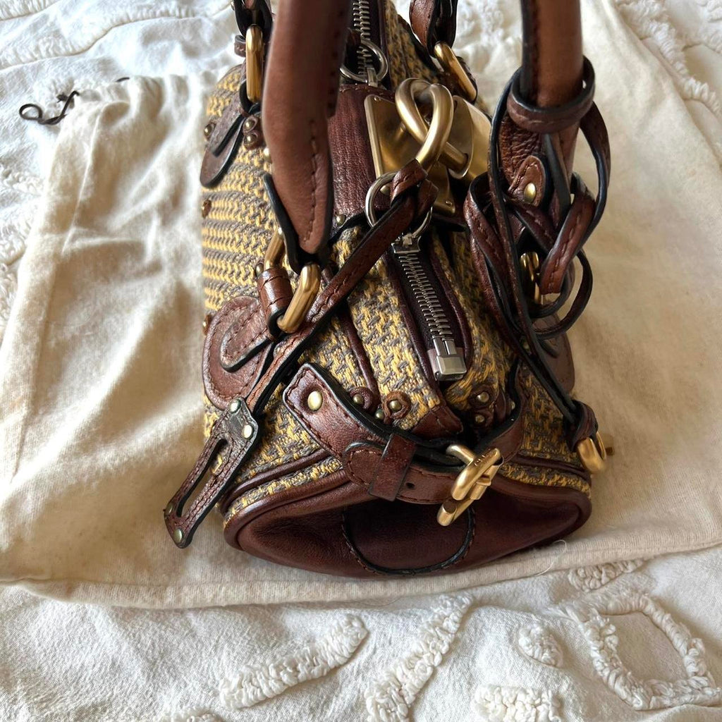 Authentic Rare Brown Tweed Mini Chloé Paddington Bag – Gold Hardware
