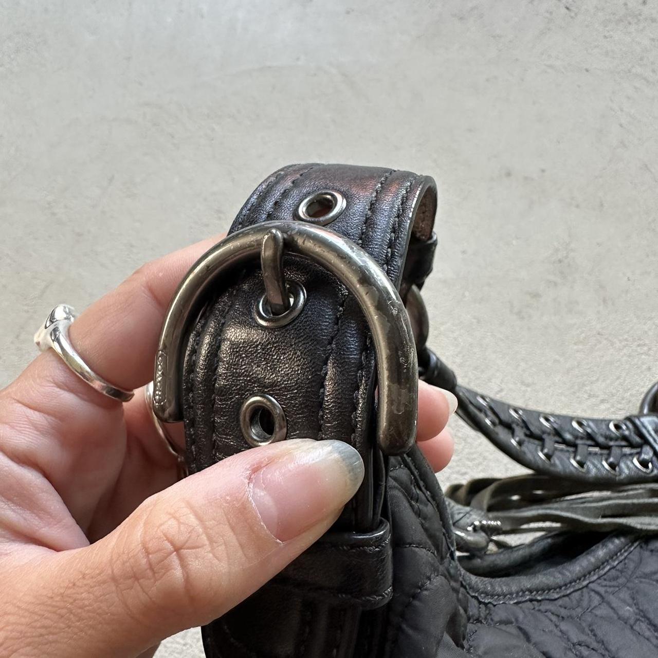 vintage y2k coach quilted black hobo shoulder bag 4