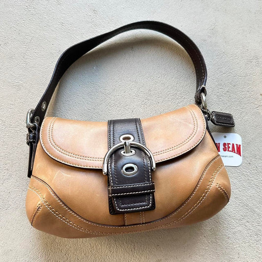 vintage y2k coach tan leather mini soho shoulder bag 7