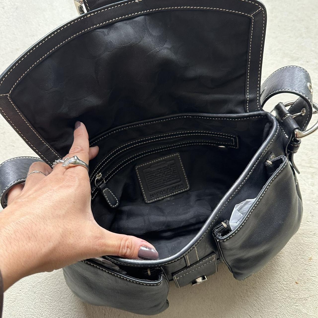 vintage y2k coach black square soho leather shoulder bag 16