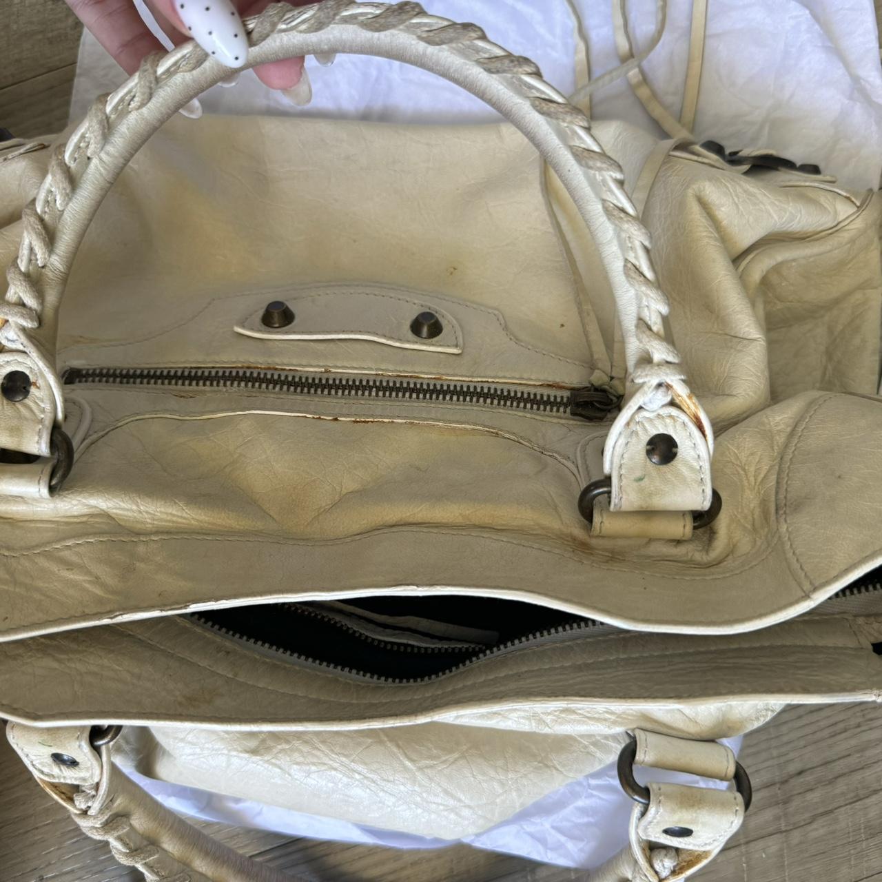 Authentic Balenciaga City Bag – White Lambskin