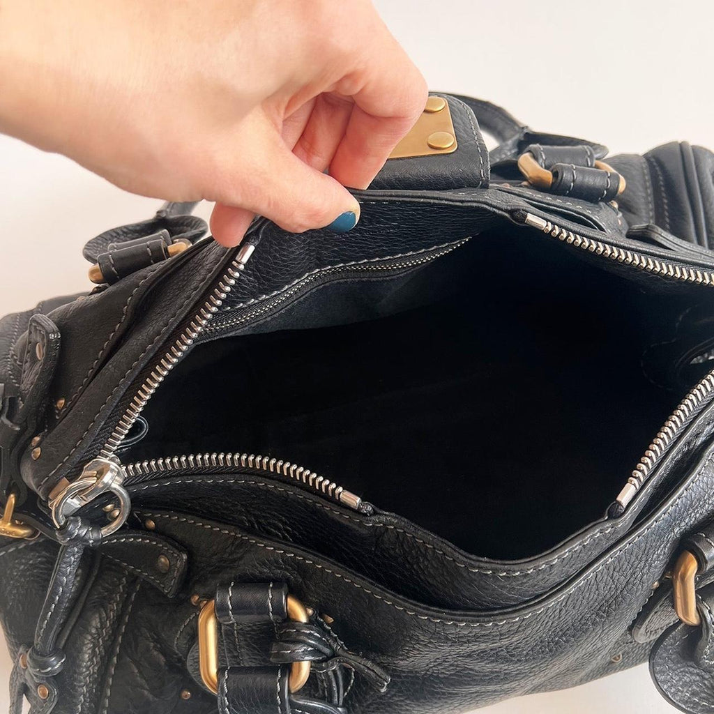 Authentic Vintage 90s Chloé Paddington Bag – Black Leather