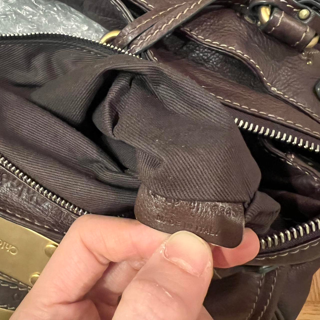 Authentic Vintage 90s Chloé Paddington Bag – Dark Reddish Brown Leather