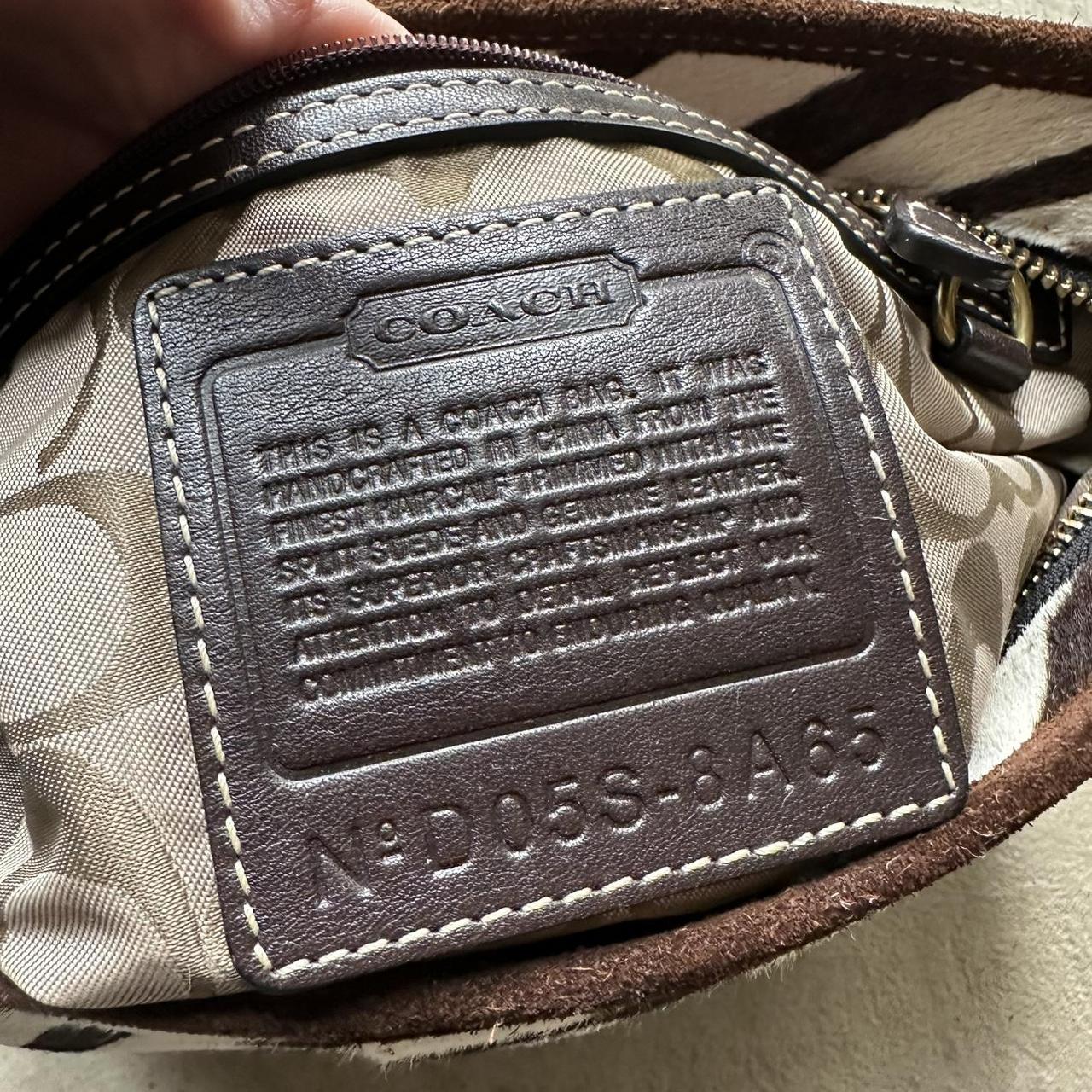 rare vintage y2k coach zebra print pony hair shoulder bag