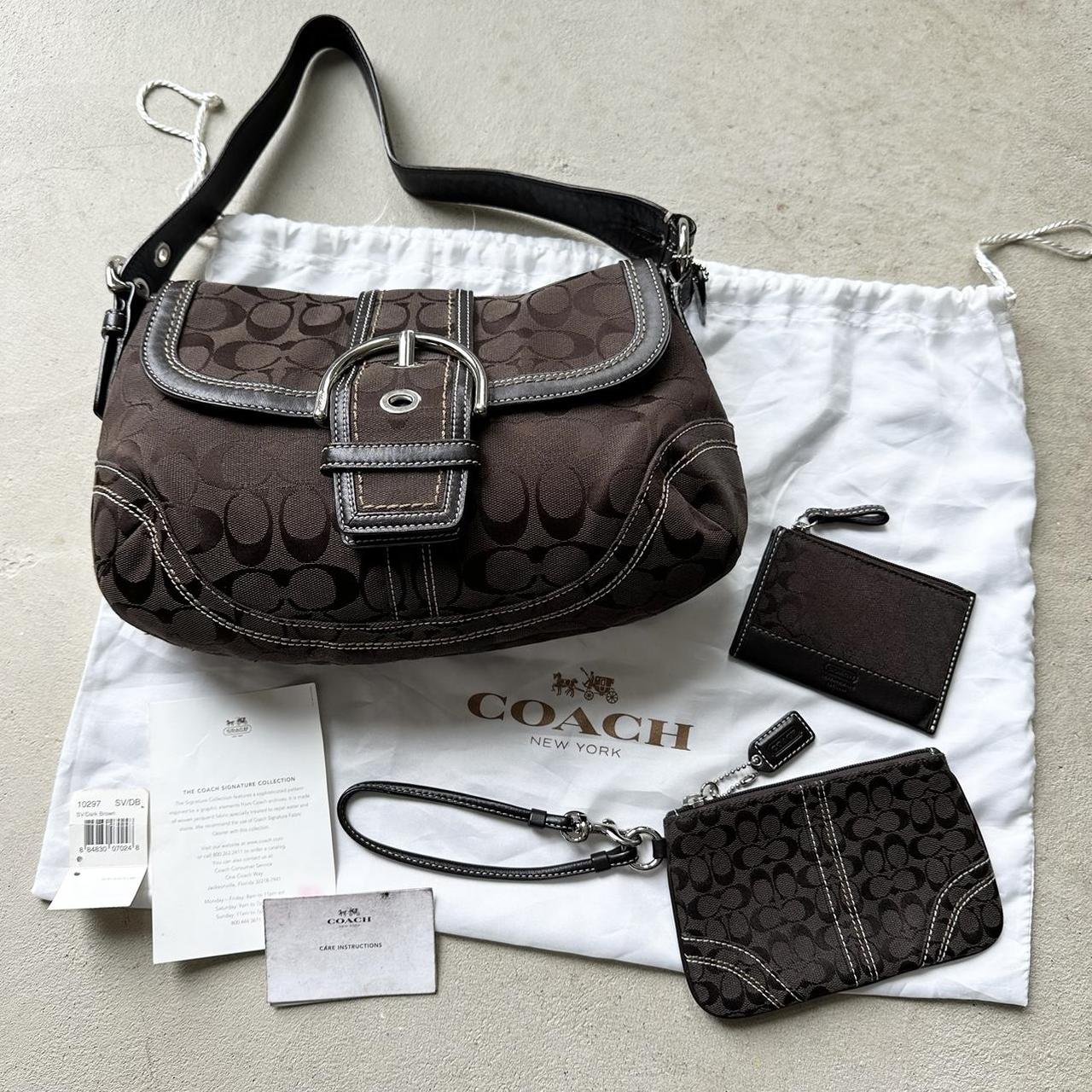 vintage y2k coach brown canvas soho shoulder bag 1