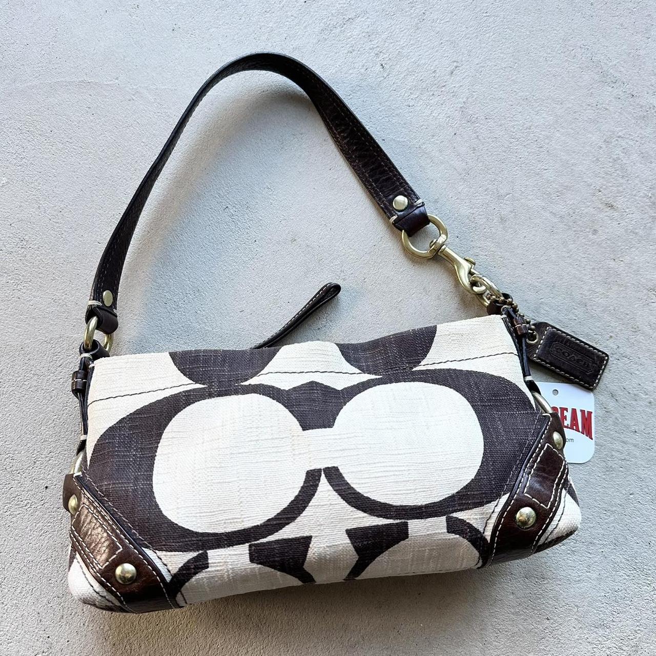 vintage y2k coach white brown shoulder bag 4